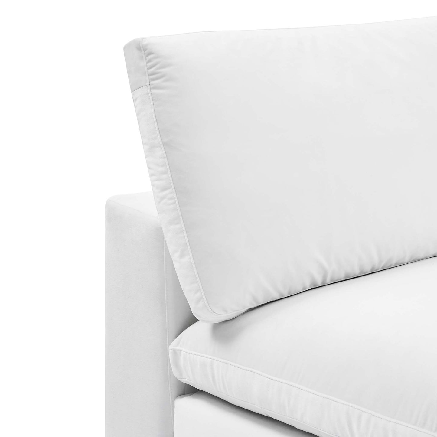 Modway Outlet Commix Down Filled Overstuffed Performance Velvet Armless Chair by Modway  Living Room Furniture White - EEI-4367-WHI