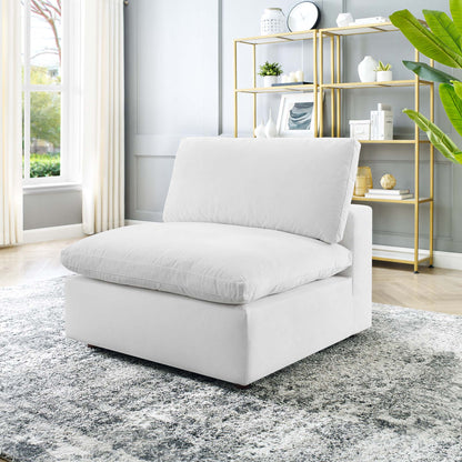 Modway Outlet Commix Down Filled Overstuffed Performance Velvet Armless Chair by Modway  Living Room Furniture White - EEI-4367-WHI