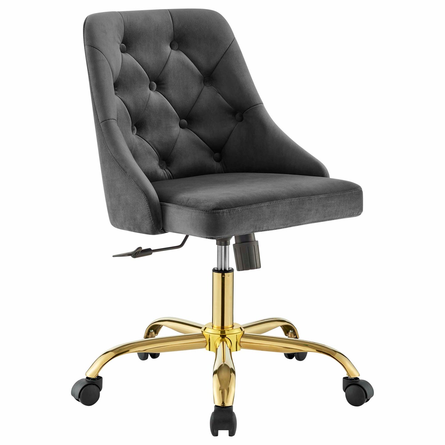 Modway Outlet Distinct Tufted Swivel Performance Velvet Office Chair by Modway  Office Furniture Furniture Gold Gray - EEI-4368-GLD-GRY
