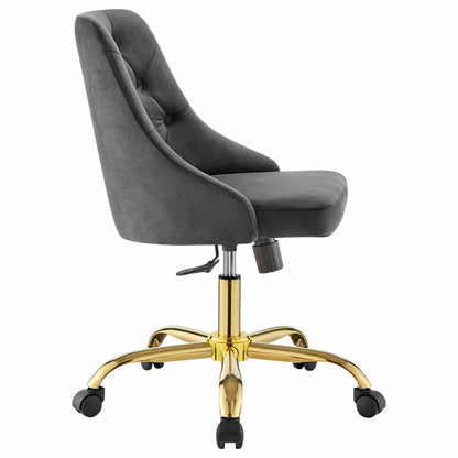 Modway Outlet Distinct Tufted Swivel Performance Velvet Office Chair by Modway  Office Furniture Furniture Gold Gray - EEI-4368-GLD-GRY