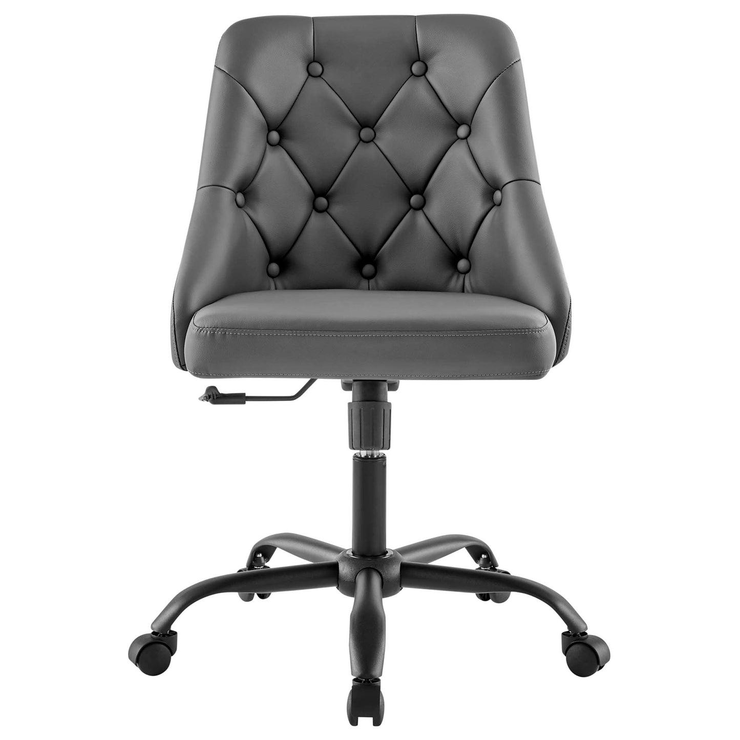 Modway Outlet Distinct Tufted Swivel Vegan Leather Office Chair by Modway  Office Furniture Furniture Black Gray - EEI-4370-BLK-GRY