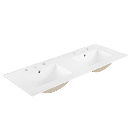 Modway - Cayman 48" Double Basin Bathroom Sink by Modway  Bathroom Vanities White - EEI-4376-WHI