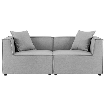 Modway - Saybrook 2-Piece Outdoor Patio Upholstered Sectional Sofa Loveseat by Modway  Outdoor Furniture Sofa Sectionals Gray - EEI-4377-GRY