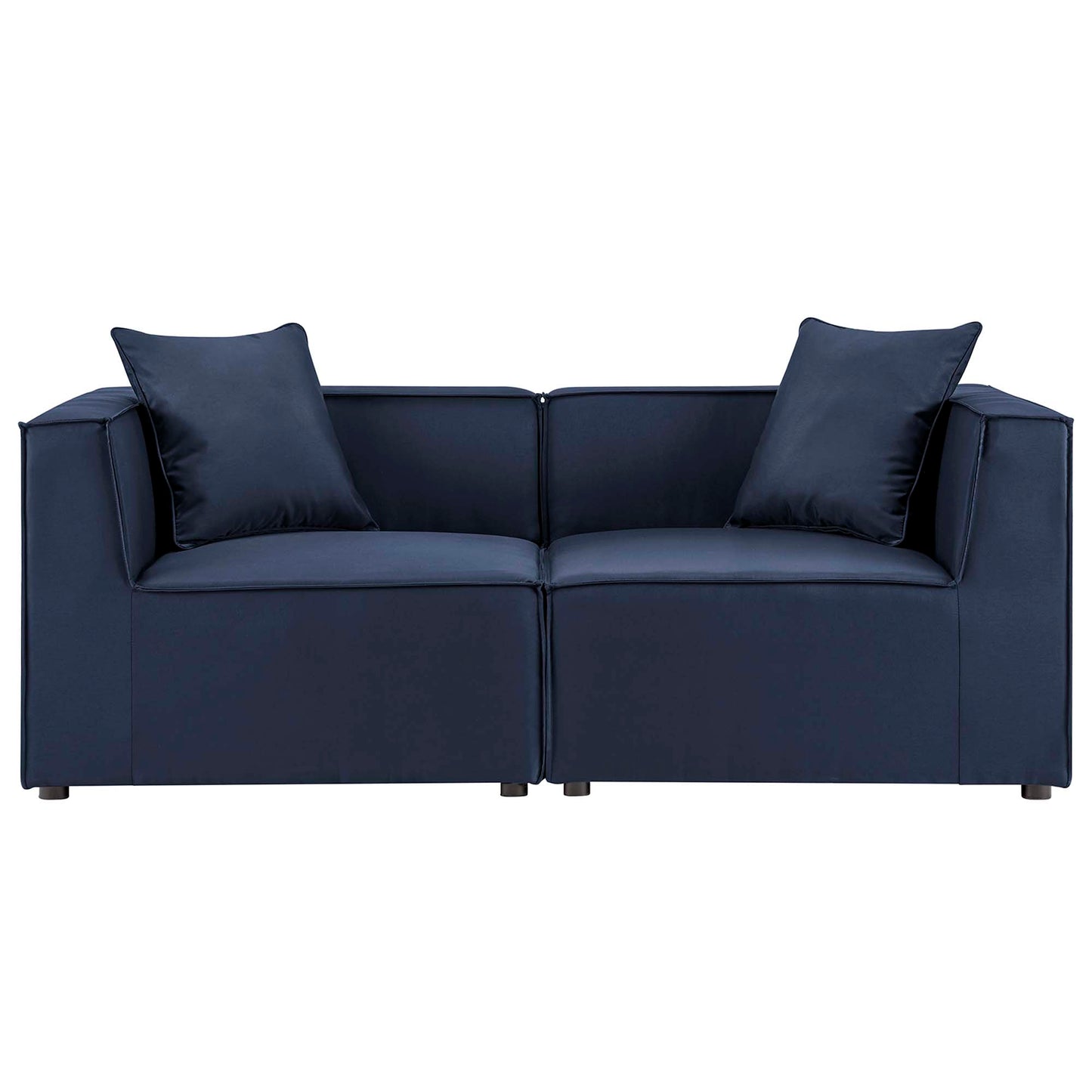 Modway - Saybrook 2-Piece Outdoor Patio Upholstered Sectional Sofa Loveseat by Modway  Outdoor Furniture Sofa Sectionals Blue - EEI-4377-NAV