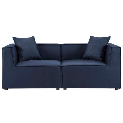 Modway - Saybrook 2-Piece Outdoor Patio Upholstered Sectional Sofa Loveseat by Modway  Outdoor Furniture Sofa Sectionals Blue - EEI-4377-NAV