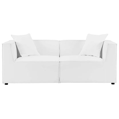 Modway - Saybrook 2-Piece Outdoor Patio Upholstered Sectional Sofa Loveseat by Modway  Outdoor Furniture Sofa Sectionals White - EEI-4377-WHI