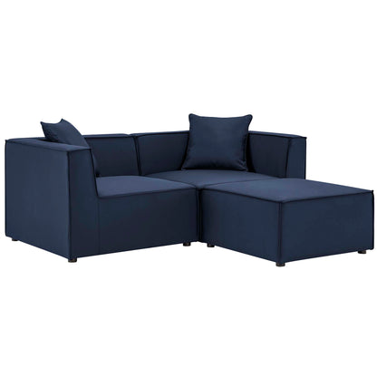 Modway - Saybrook Outdoor Patio Upholstered Loveseat and Ottoman Set by Modway  Outdoor Furniture Sofa Sectionals Blue - EEI-4378-NAV