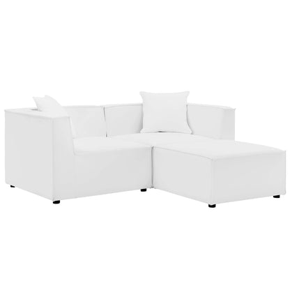 Modway - Saybrook Outdoor Patio Upholstered Loveseat and Ottoman Set by Modway  Outdoor Furniture Sofa Sectionals White - EEI-4378-WHI