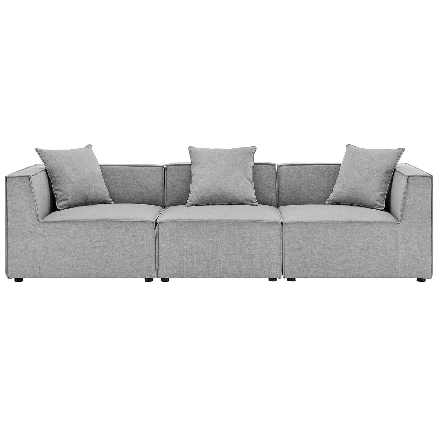 Modway - Saybrook 3-Piece Outdoor Patio Upholstered Sectional Sofa by Modway  Outdoor Furniture Sofa Sectionals Gray - EEI-4379-GRY
