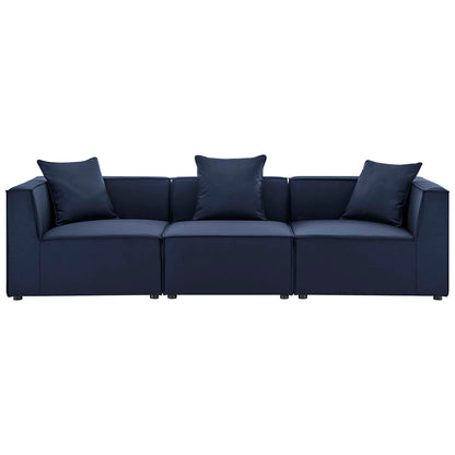 Modway - Saybrook 3-Piece Outdoor Patio Upholstered Sectional Sofa by Modway  Outdoor Furniture Sofa Sectionals Blue - EEI-4379-NAV