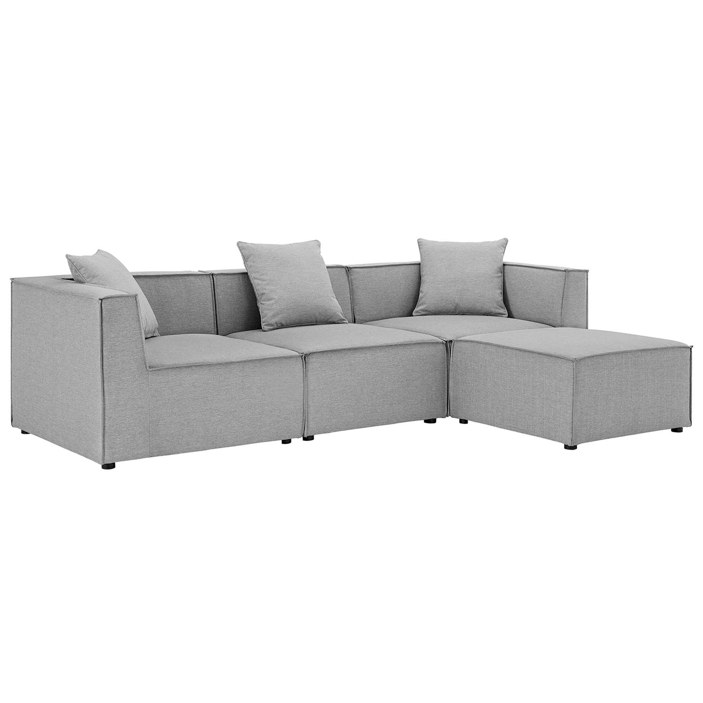 Modway - Saybrook 4-Piece Outdoor Patio Upholstered Sectional Sofa by Modway  Outdoor Furniture Sofa Sectionals Gray - EEI-4380-GRY