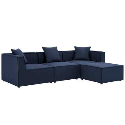Modway - Saybrook 4-Piece Outdoor Patio Upholstered Sectional Sofa by Modway  Outdoor Furniture Sofa Sectionals Blue - EEI-4380-NAV