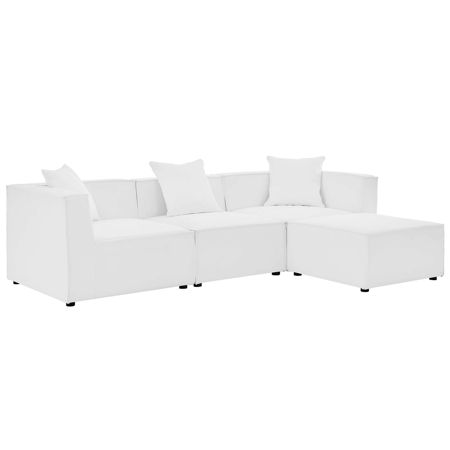 Modway - Saybrook 4-Piece Outdoor Patio Upholstered Sectional Sofa by Modway  Outdoor Furniture Sofa Sectionals White - EEI-4380-WHI