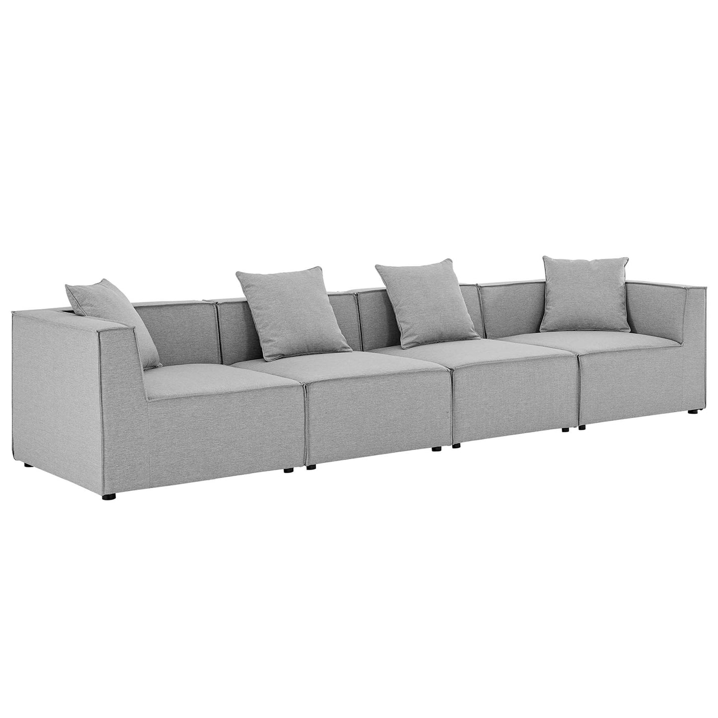 Modway - Saybrook 4-Piece Outdoor Patio Upholstered Sectional Sofa by Modway  Outdoor Furniture Sofa Sectionals Gray - EEI-4381-GRY
