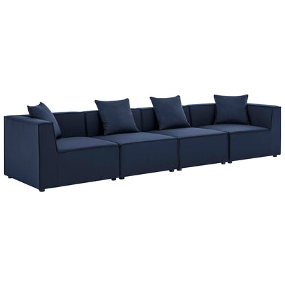 Modway - Saybrook 4-Piece Outdoor Patio Upholstered Sectional Sofa by Modway  Outdoor Furniture Sofa Sectionals Blue - EEI-4381-NAV