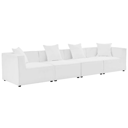 Modway - Saybrook 4-Piece Outdoor Patio Upholstered Sectional Sofa by Modway  Outdoor Furniture Sofa Sectionals White - EEI-4381-WHI