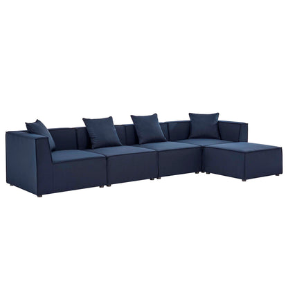 Modway - Saybrook 5-Piece Outdoor Patio Upholstered Sectional Sofa by Modway  Outdoor Furniture Sofa Sectionals Blue - EEI-4382-NAV