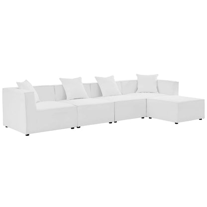 Modway - Saybrook 5-Piece Outdoor Patio Upholstered Sectional Sofa by Modway  Outdoor Furniture Sofa Sectionals White - EEI-4382-WHI