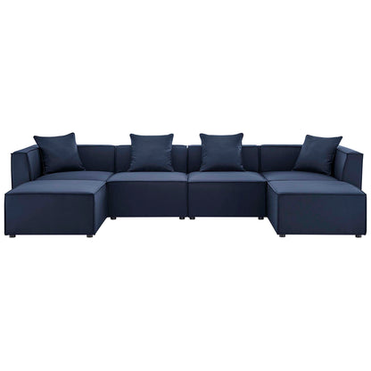 Modway - Saybrook 6-Piece Outdoor Patio Upholstered Sectional Sofa by Modway  Outdoor Furniture Sofa Sectionals Blue - EEI-4383-NAV