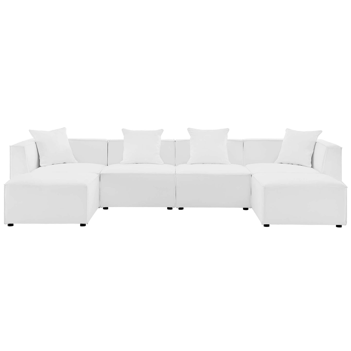 Modway - Saybrook 6-Piece Outdoor Patio Upholstered Sectional Sofa by Modway  Outdoor Furniture Sofa Sectionals White - EEI-4383-WHI