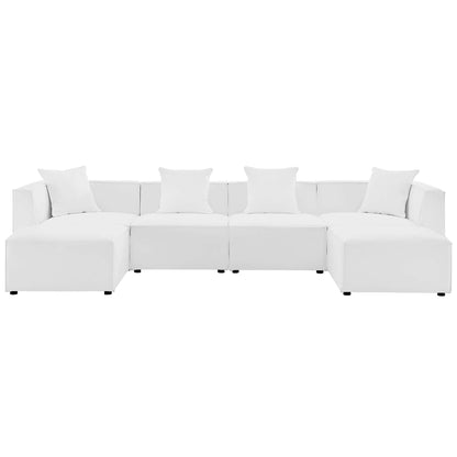 Modway - Saybrook 6-Piece Outdoor Patio Upholstered Sectional Sofa by Modway  Outdoor Furniture Sofa Sectionals White - EEI-4383-WHI