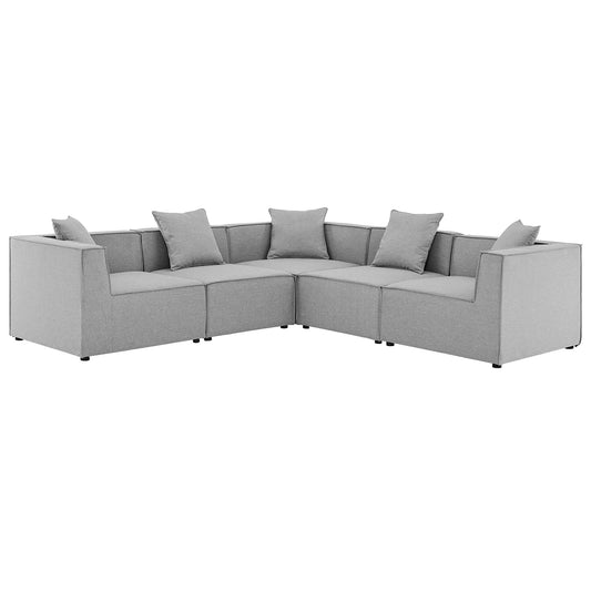 Modway - Saybrook 5-Piece Outdoor Patio Upholstered Sectional Sofa by Modway  Outdoor Furniture Sofa Sectionals Gray - EEI-4384-GRY