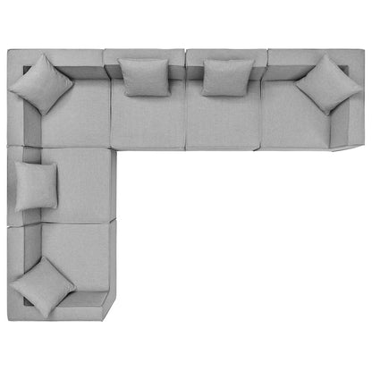 Modway - Saybrook 6-Piece Outdoor Patio Upholstered Sectional Sofa by Modway  Outdoor Furniture Sofa Sectionals Gray - EEI-4385-GRY