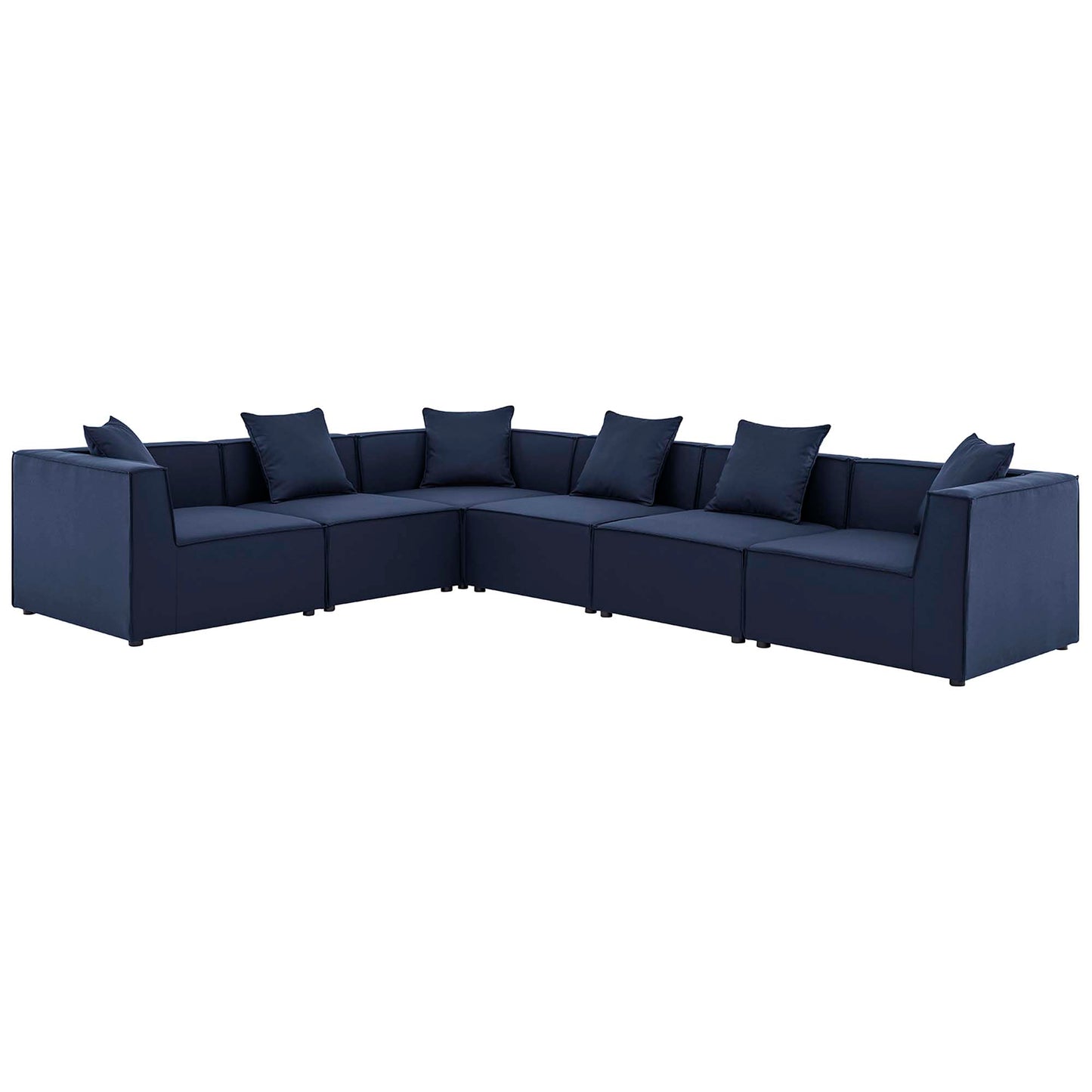 Modway - Saybrook 6-Piece Outdoor Patio Upholstered Sectional Sofa by Modway  Outdoor Furniture Sofa Sectionals Blue - EEI-4385-NAV