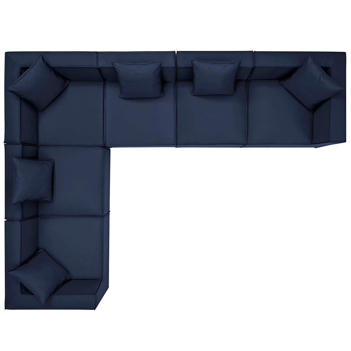 Modway - Saybrook 6-Piece Outdoor Patio Upholstered Sectional Sofa by Modway  Outdoor Furniture Sofa Sectionals Blue - EEI-4385-NAV