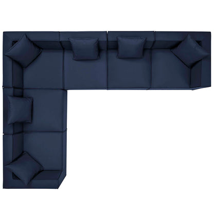 Modway - Saybrook 6-Piece Outdoor Patio Upholstered Sectional Sofa by Modway  Outdoor Furniture Sofa Sectionals Blue - EEI-4385-NAV