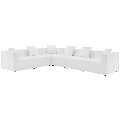 Modway - Saybrook 6-Piece Outdoor Patio Upholstered Sectional Sofa by Modway  Outdoor Furniture Sofa Sectionals White - EEI-4385-WHI