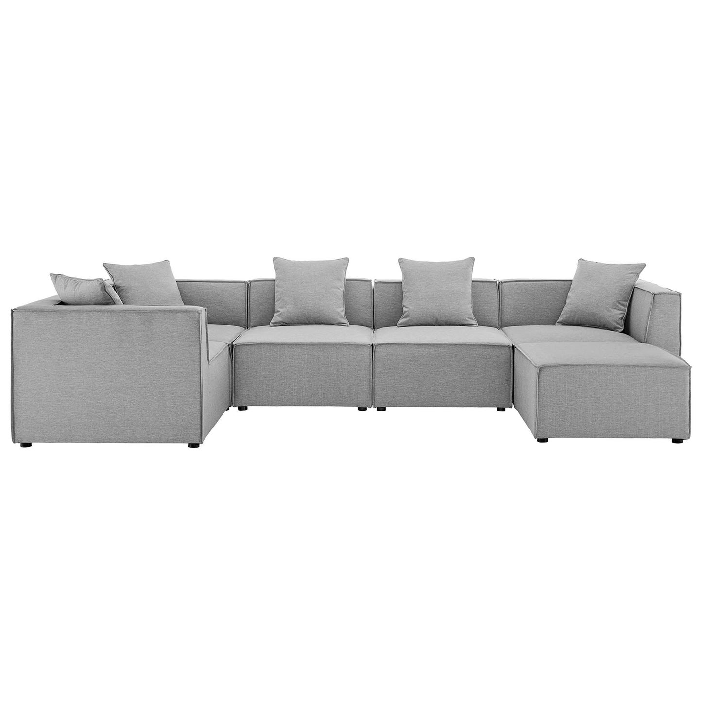 Modway - Saybrook 6-Piece Outdoor Patio Upholstered Sectional Sofa by Modway  Outdoor Furniture Sofa Sectionals Gray - EEI-4386-GRY