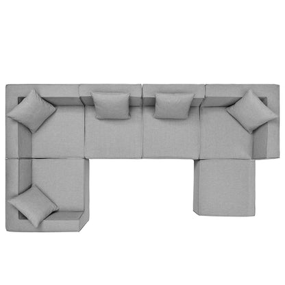 Modway - Saybrook 6-Piece Outdoor Patio Upholstered Sectional Sofa by Modway  Outdoor Furniture Sofa Sectionals Gray - EEI-4386-GRY