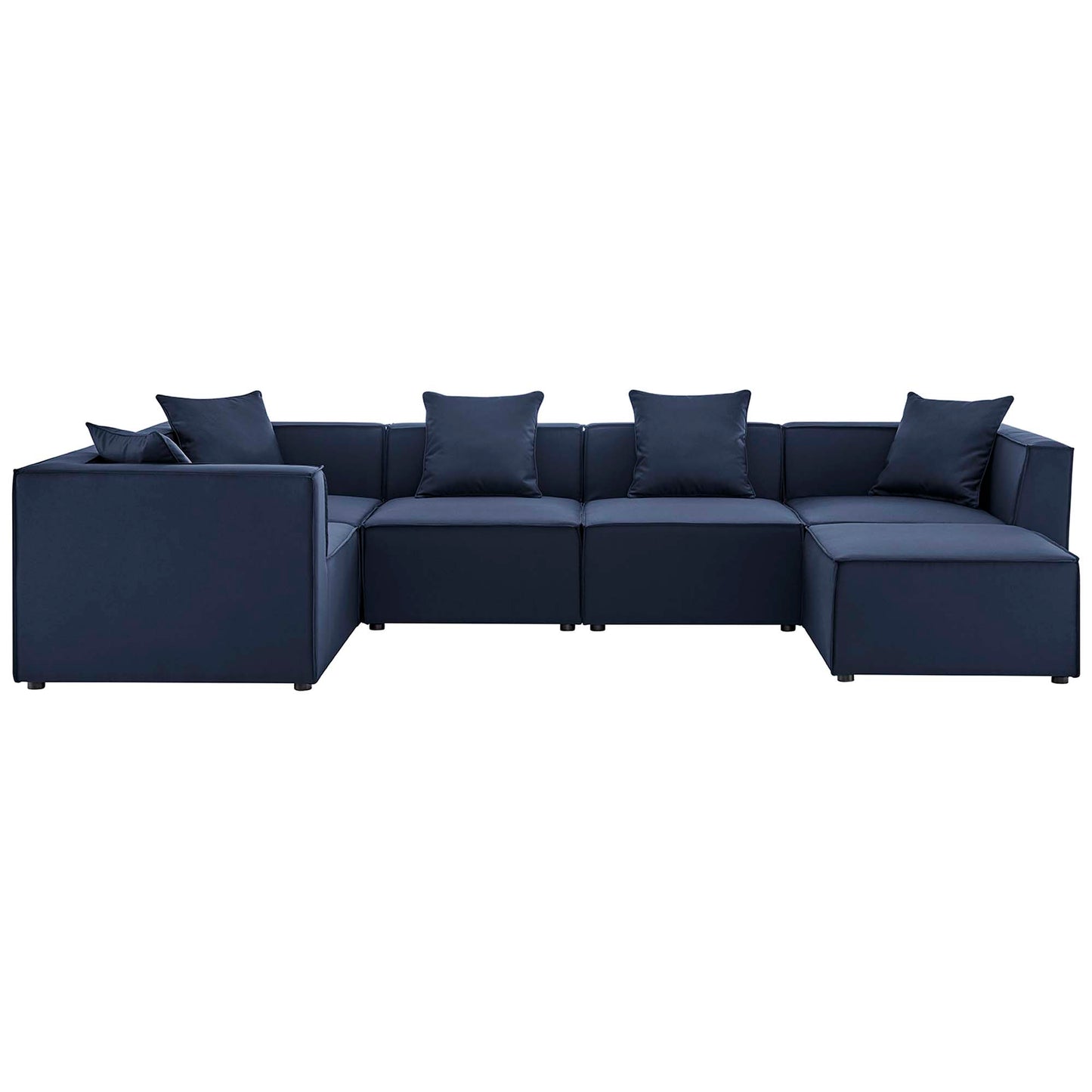 Modway - Saybrook 6-Piece Outdoor Patio Upholstered Sectional Sofa by Modway  Outdoor Furniture Sofa Sectionals Blue - EEI-4386-NAV