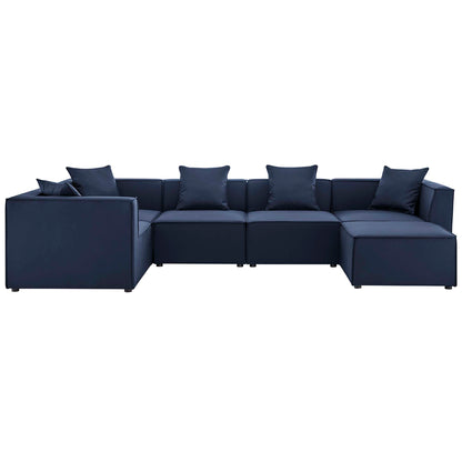 Modway - Saybrook 6-Piece Outdoor Patio Upholstered Sectional Sofa by Modway  Outdoor Furniture Sofa Sectionals Blue - EEI-4386-NAV