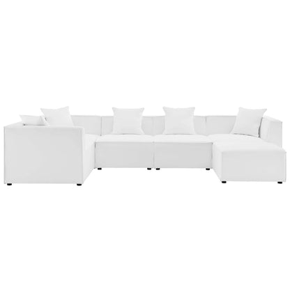 Modway - Saybrook 6-Piece Outdoor Patio Upholstered Sectional Sofa by Modway  Outdoor Furniture Sofa Sectionals White - EEI-4386-WHI