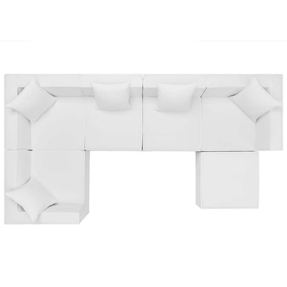Modway - Saybrook 6-Piece Outdoor Patio Upholstered Sectional Sofa by Modway  Outdoor Furniture Sofa Sectionals White - EEI-4386-WHI