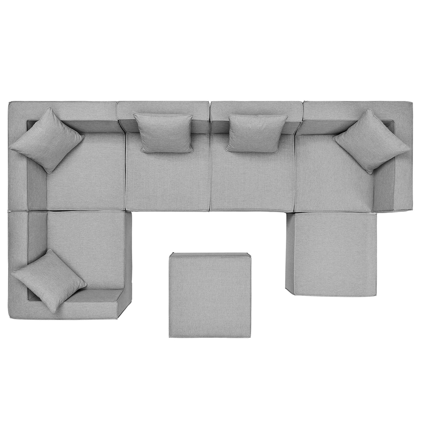 Modway - Saybrook 7-Piece Outdoor Patio Upholstered Sectional Sofa by Modway  Outdoor Furniture Sofa Sectionals Gray - EEI-4387-GRY