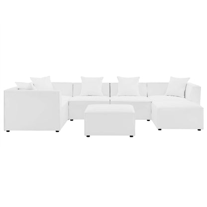 Modway - Saybrook 7-Piece Outdoor Patio Upholstered Sectional Sofa by Modway  Outdoor Furniture Sofa Sectionals White - EEI-4387-WHI