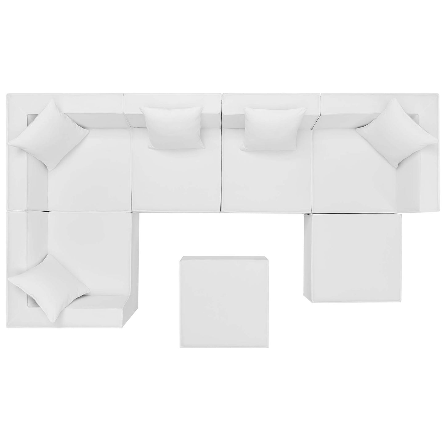 Modway - Saybrook 7-Piece Outdoor Patio Upholstered Sectional Sofa by Modway  Outdoor Furniture Sofa Sectionals White - EEI-4387-WHI