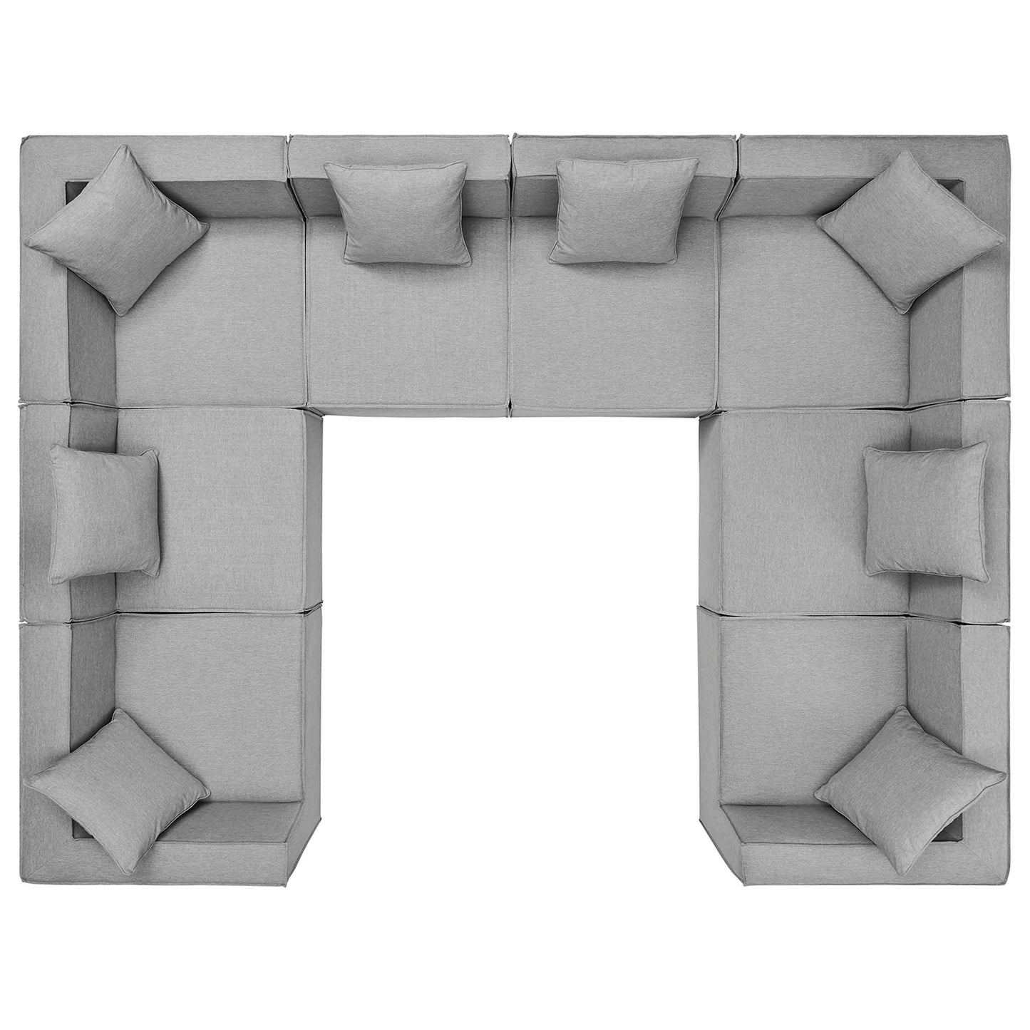 Modway - Saybrook 8-Piece Outdoor Patio Upholstered Sectional Sofa by Modway  Outdoor Furniture Sofa Sectionals Gray - EEI-4388-GRY