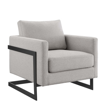 Modway - Posse Upholstered Fabric Accent Chair by Modway  Living Room Sofas and Armchairs Gray - EEI-4391-BLK-CAM