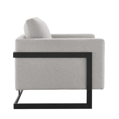 Modway - Posse Upholstered Fabric Accent Chair by Modway  Living Room Sofas and Armchairs Gray - EEI-4391-BLK-CAM
