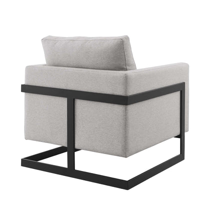 Modway - Posse Upholstered Fabric Accent Chair by Modway  Living Room Sofas and Armchairs Gray - EEI-4391-BLK-CAM