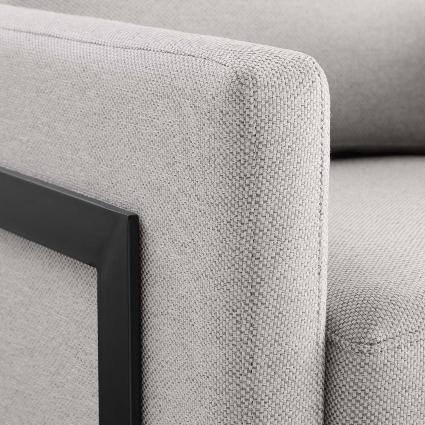 Modway - Posse Upholstered Fabric Accent Chair by Modway  Living Room Sofas and Armchairs Gray - EEI-4391-BLK-CAM