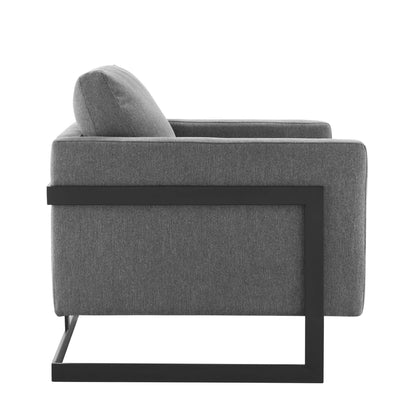 Modway - Posse Upholstered Fabric Accent Chair by Modway  Living Room Sofas and Armchairs Brown - EEI-4391-BLK-CHA