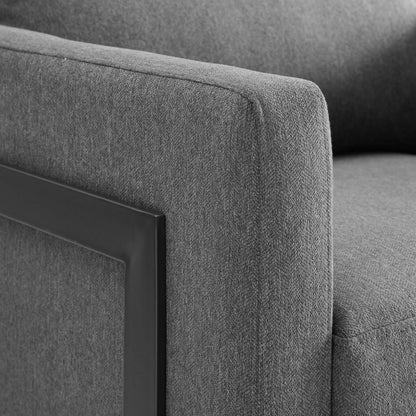 Modway - Posse Upholstered Fabric Accent Chair by Modway  Living Room Sofas and Armchairs Brown - EEI-4391-BLK-CHA