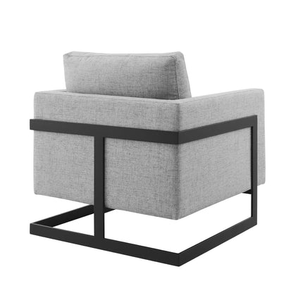 Modway - Posse Upholstered Fabric Accent Chair by Modway  Living Room Sofas and Armchairs Gray - EEI-4391-BLK-LGR