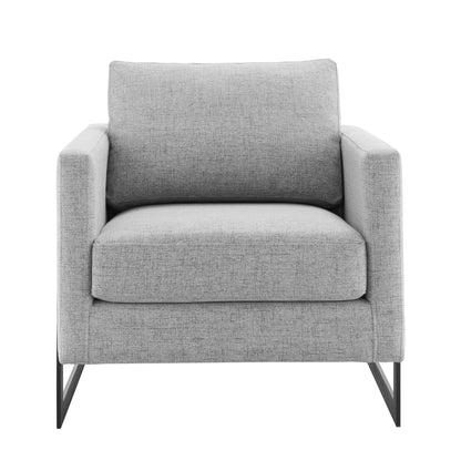 Modway - Posse Upholstered Fabric Accent Chair by Modway  Living Room Sofas and Armchairs Gray - EEI-4391-BLK-LGR