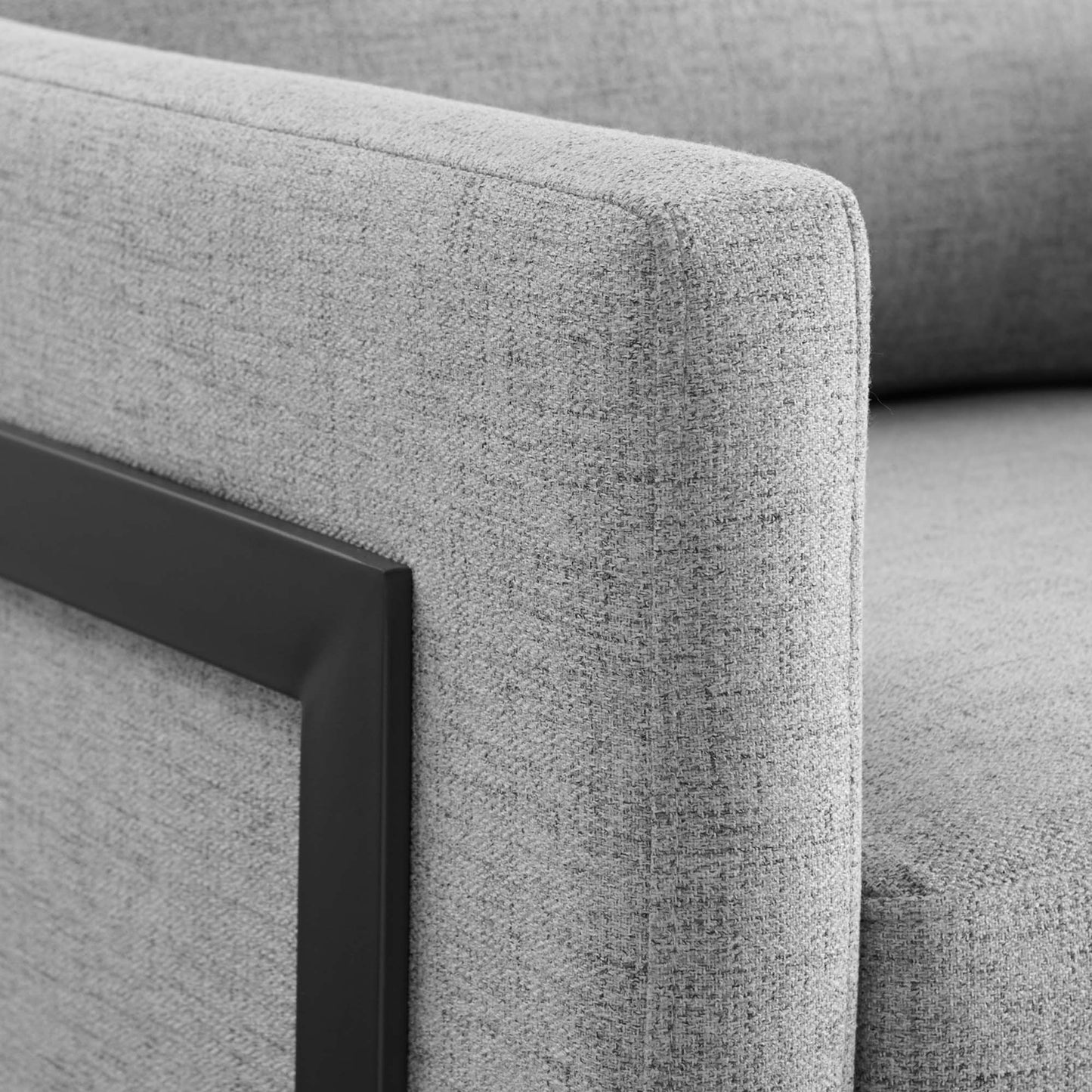 Modway - Posse Upholstered Fabric Accent Chair by Modway  Living Room Sofas and Armchairs Gray - EEI-4391-BLK-LGR